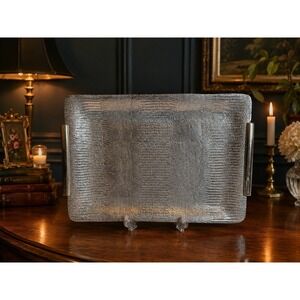 Beatriz Ball Ivystone Cheers 2021 Rectangular Serving Tray 15.5" Silver Textured